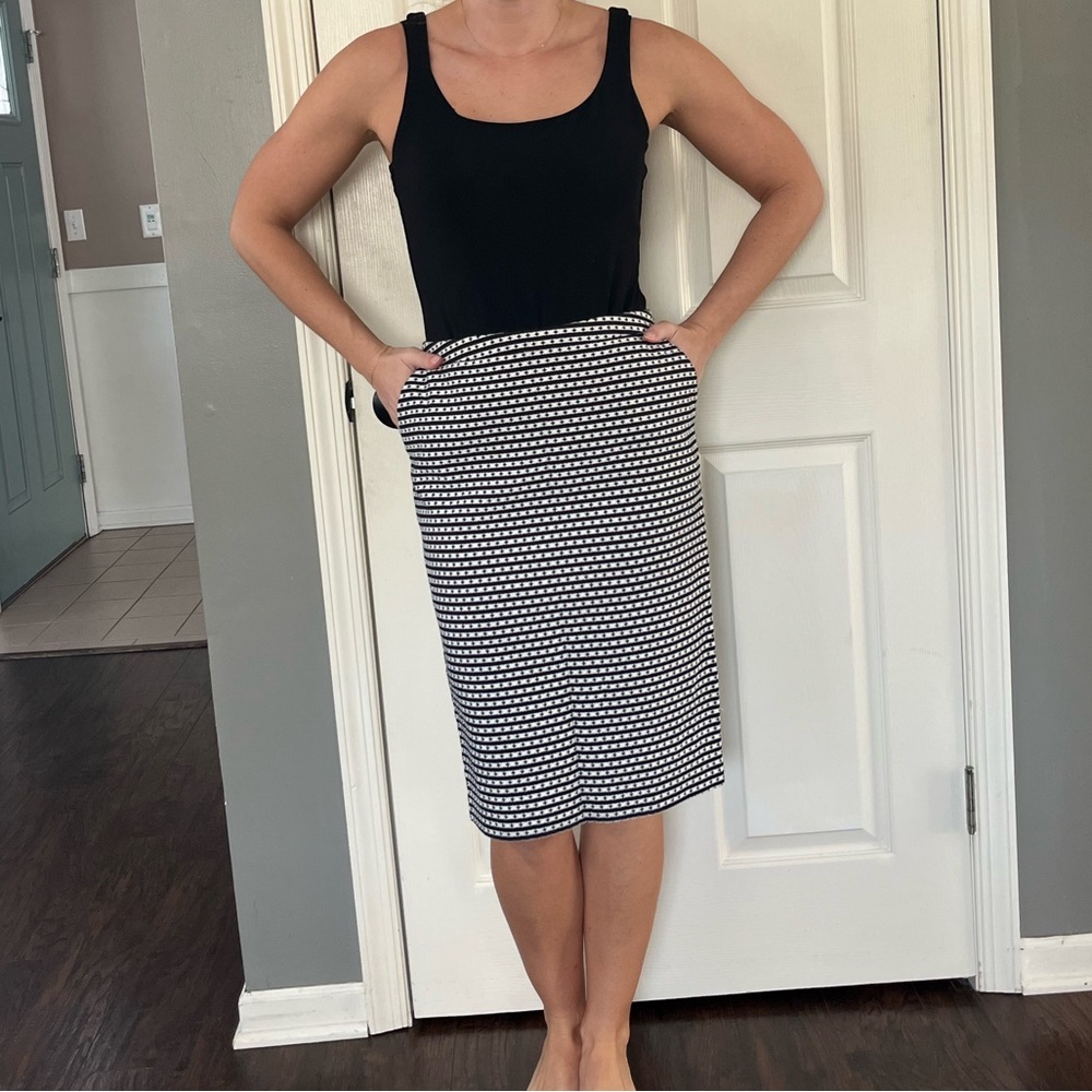 Black and White Striped Women's Skirt